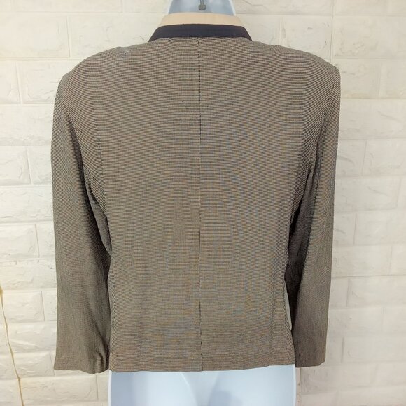 Vintage '80s Perceptions IreneB Blazer Top Border Collar Military-Style Lady(12) - Picture 9 of 14